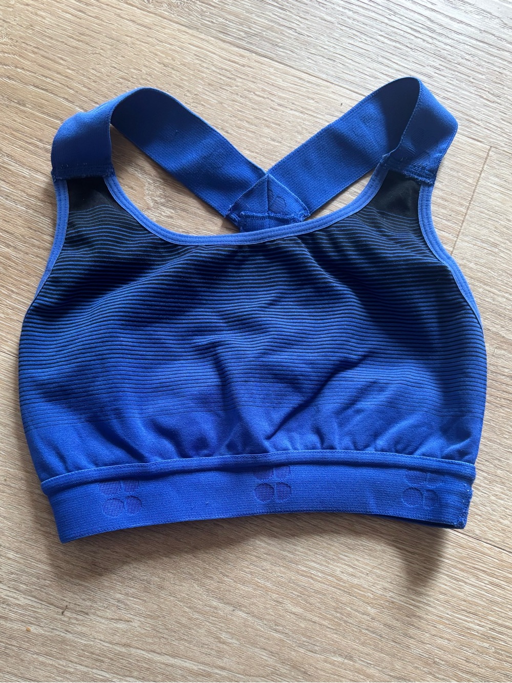 Sweaty Betty Royal Blue striped Sports Bra